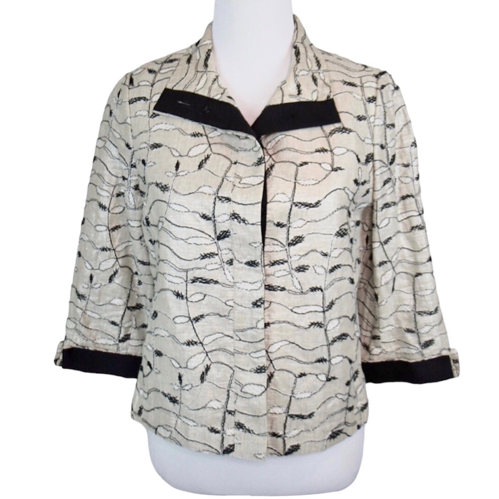 Carlisle Embroidered Metallic Linen Blend Jacket 6